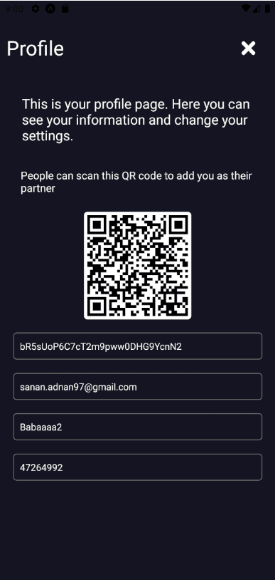Profile page