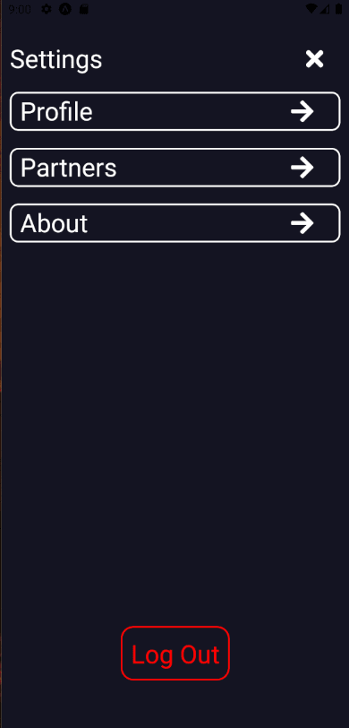 Settings page